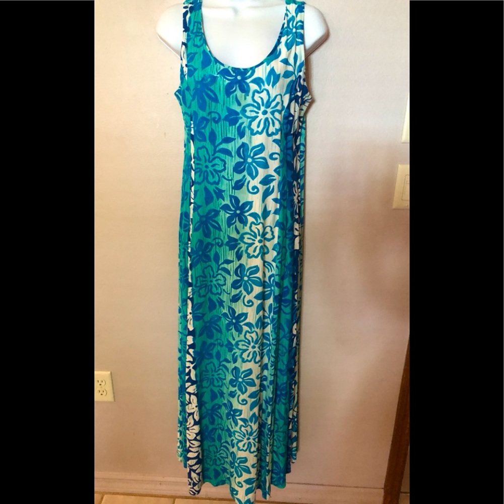 BIG HED Maxi Blue Hawaiian Dress👗